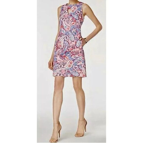 Nine West Dresses & Skirts - Nine West NWT Tutu Pink Ice Blue Multicolor Paisley Sheath Dress Size 6‎